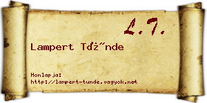 Lampert Tünde névjegykártya