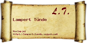 Lampert Tünde névjegykártya