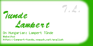 tunde lampert business card